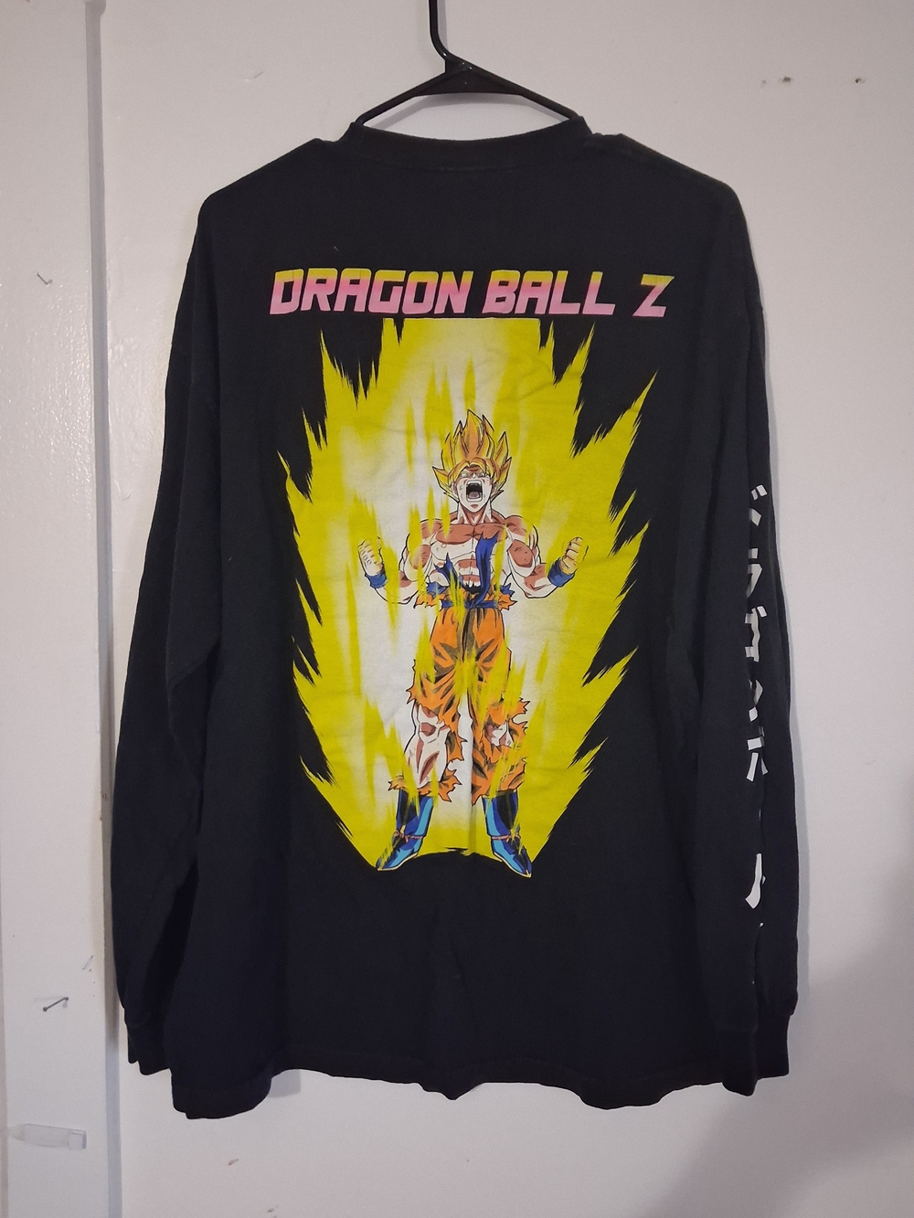 Dragon Ball Z Goku Super Saiyan Graphic Long Sleeve Shirt Black Men's XL DBZ